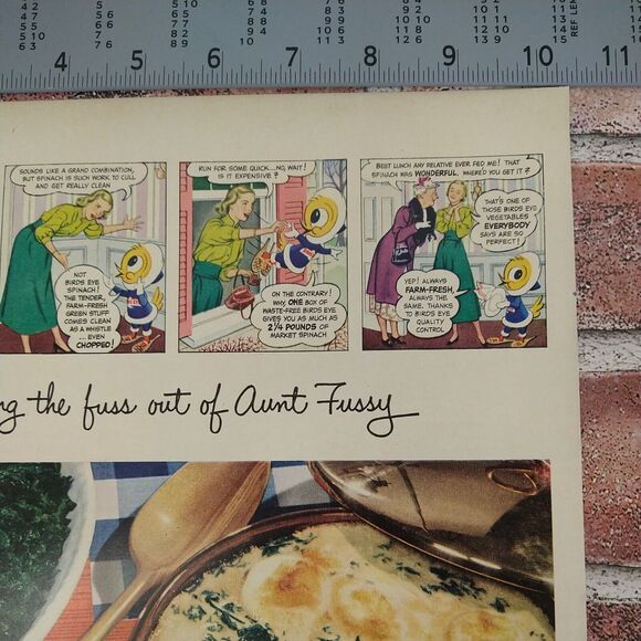 Birds Eye Spinach Lenten Lunch Casserole Aunt Fussy - 1950 Retro Vtg PRINT AD - Picture 5 of 10